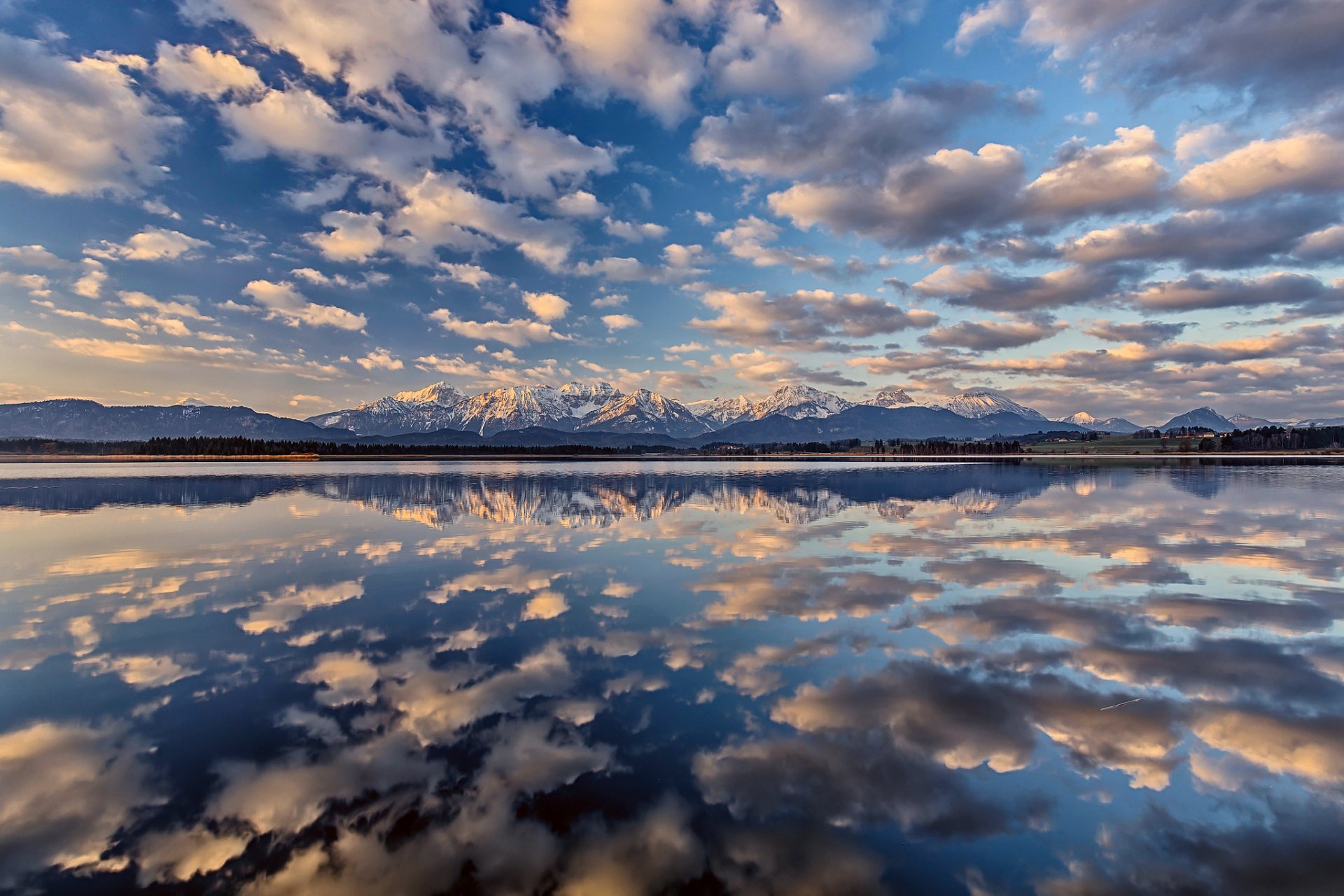 bayern munich germany lake hopfensee sky sea of cloud