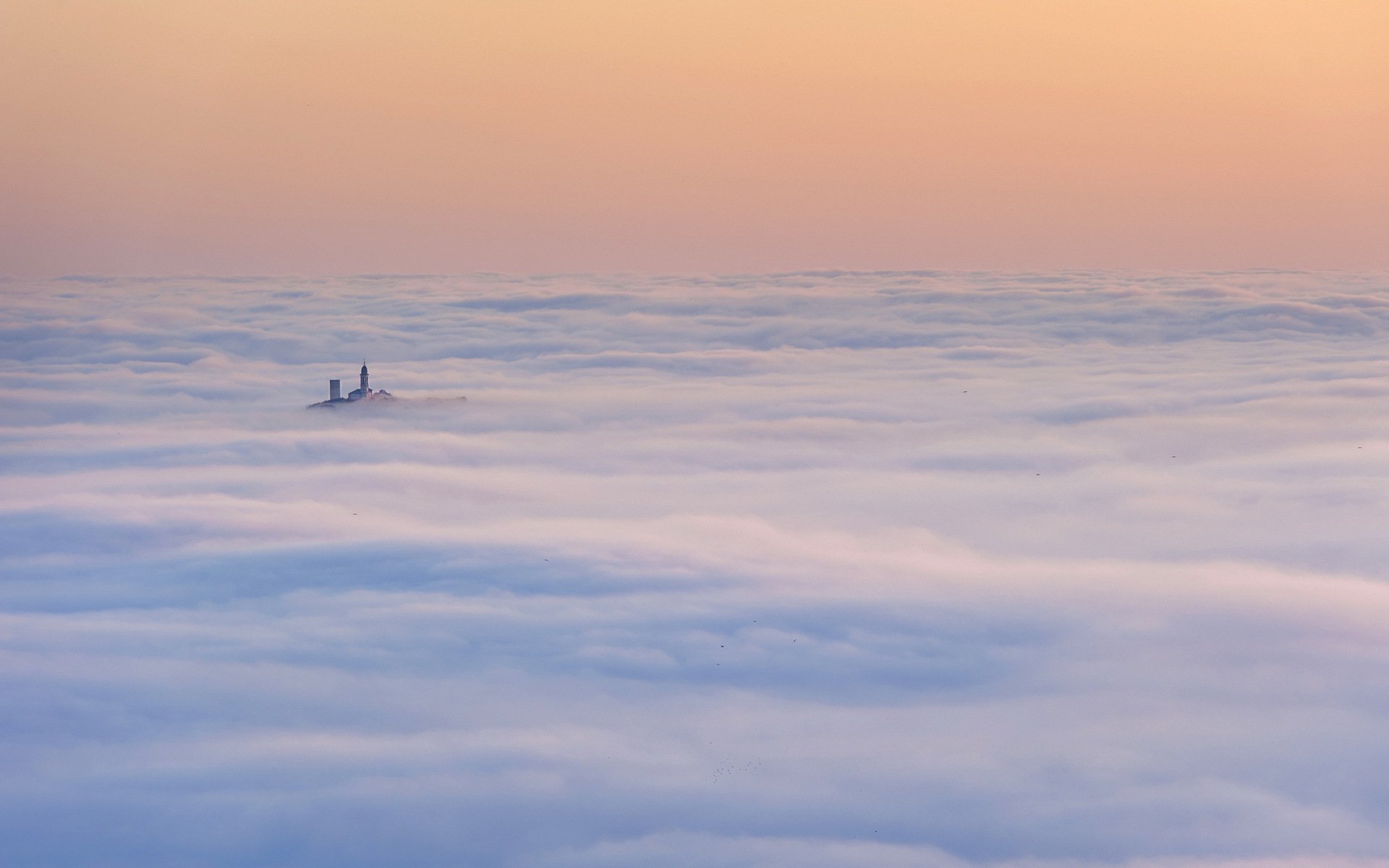 mestre macerata nebbia nuvole alba paysage