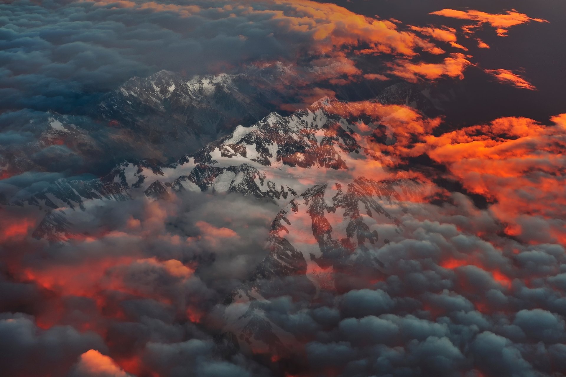 nueva zelanda isla del sur montañas alpes del sur mañana nubes