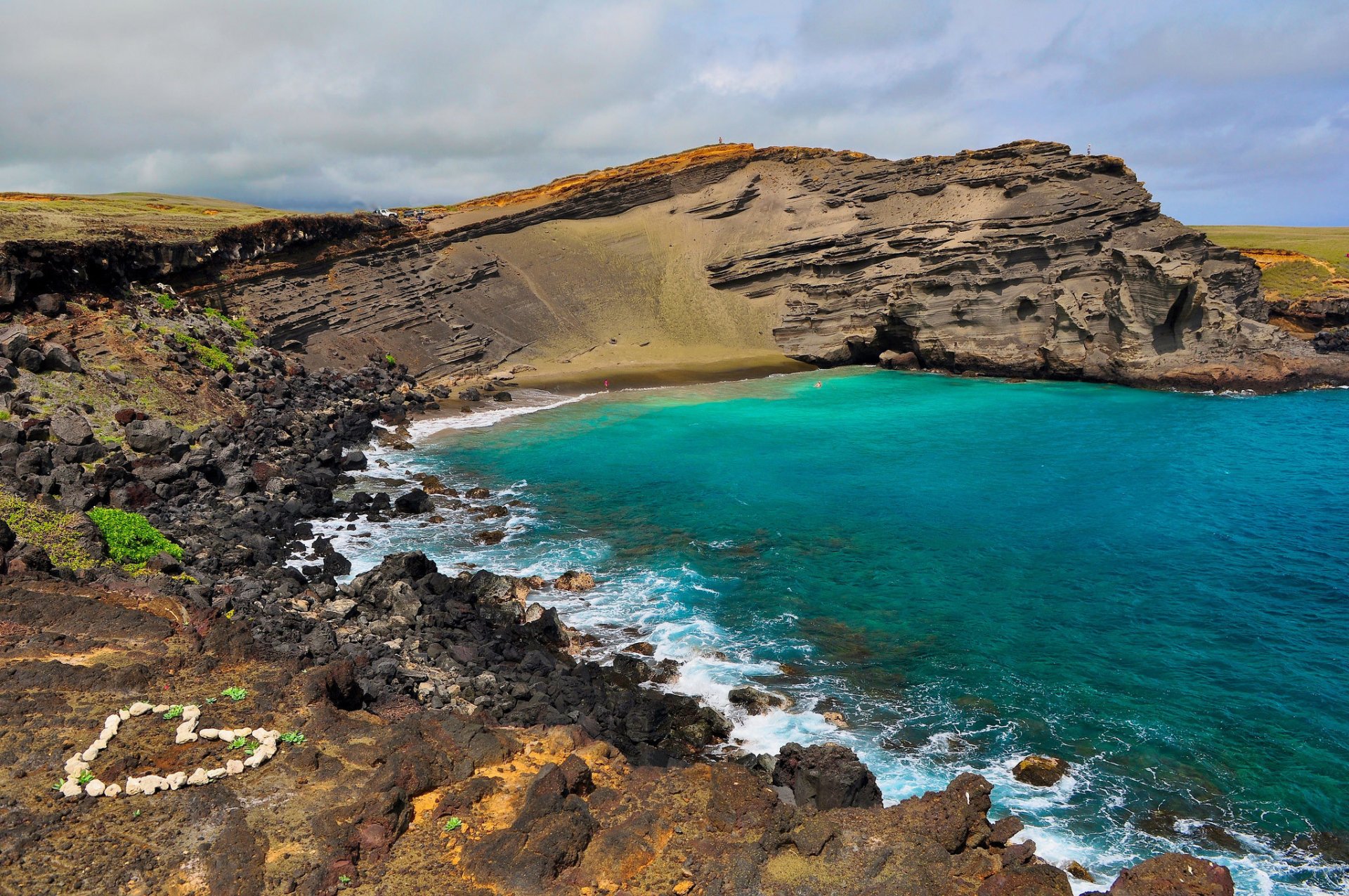 hawaii rocce oceano costa cuore