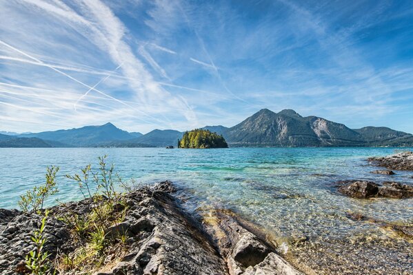 Naturaleza paisaje lago montañas