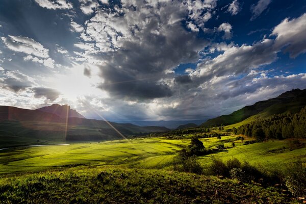 Sud Africa ci Sunburst montagne Valle