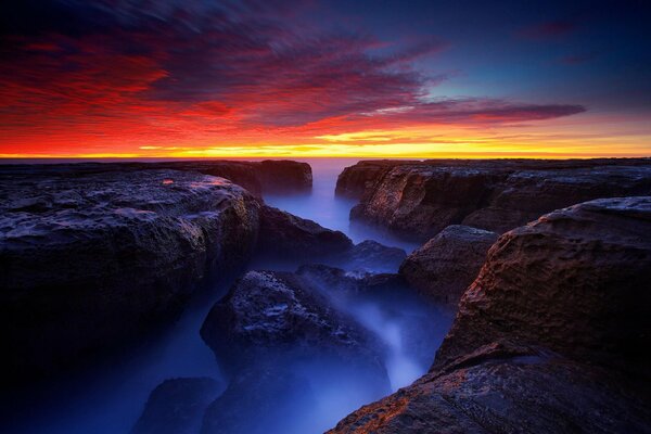 Glow over the rocks