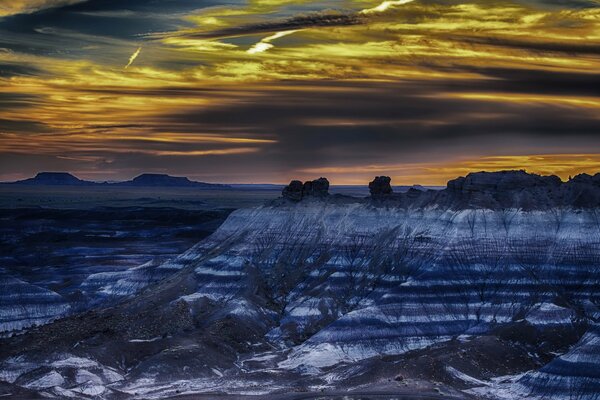 The stone nature of Arizona at night