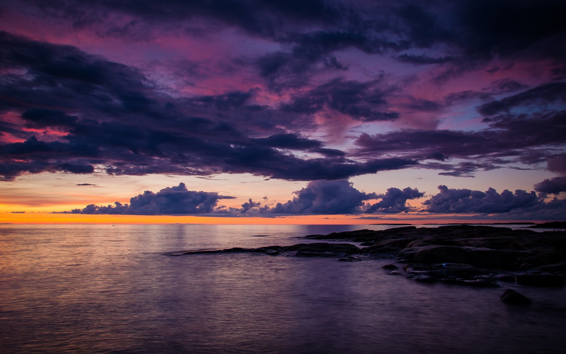 unset in lillsand sea landscape