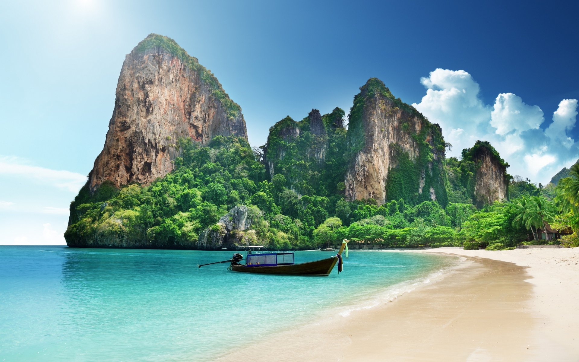 océan plage falaises bateau thaïlande