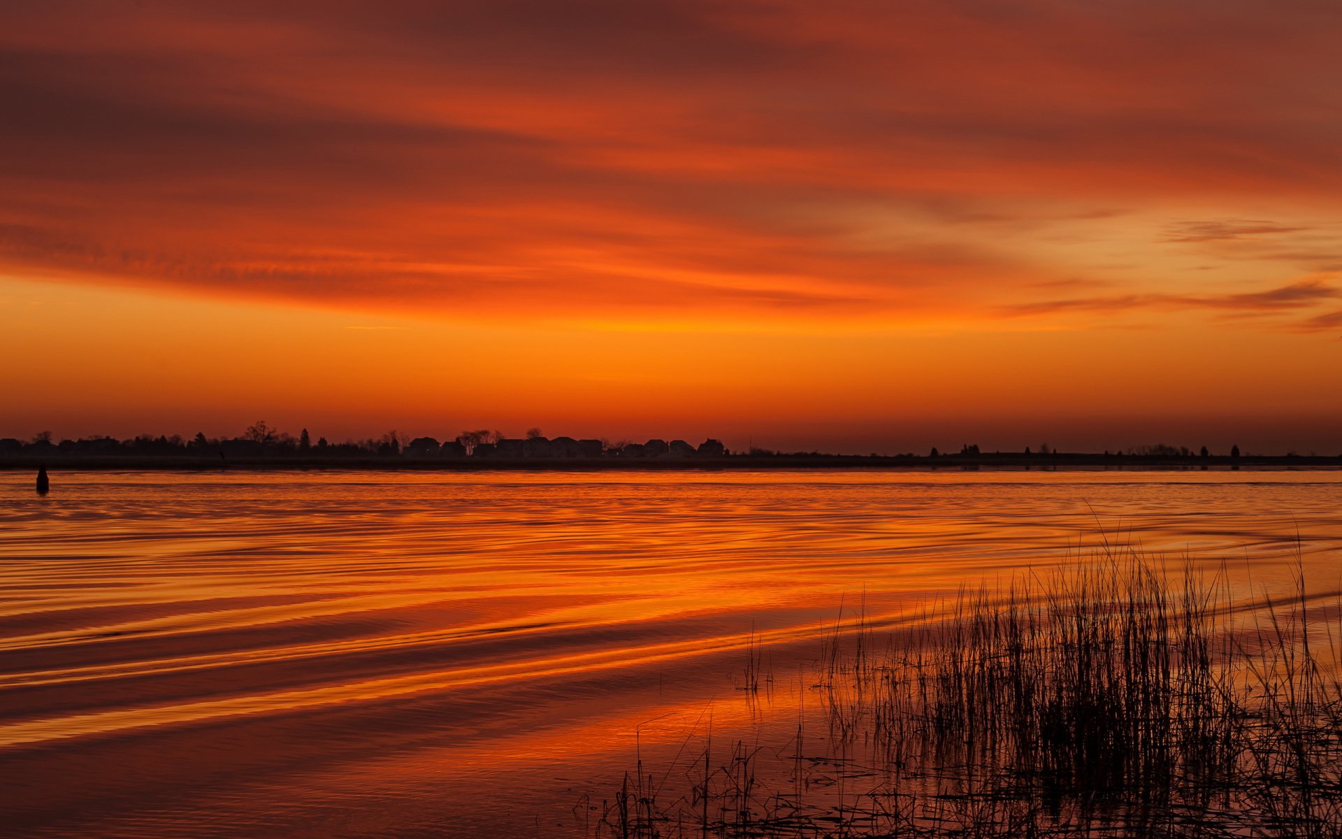 notte cielo fiume paesaggio