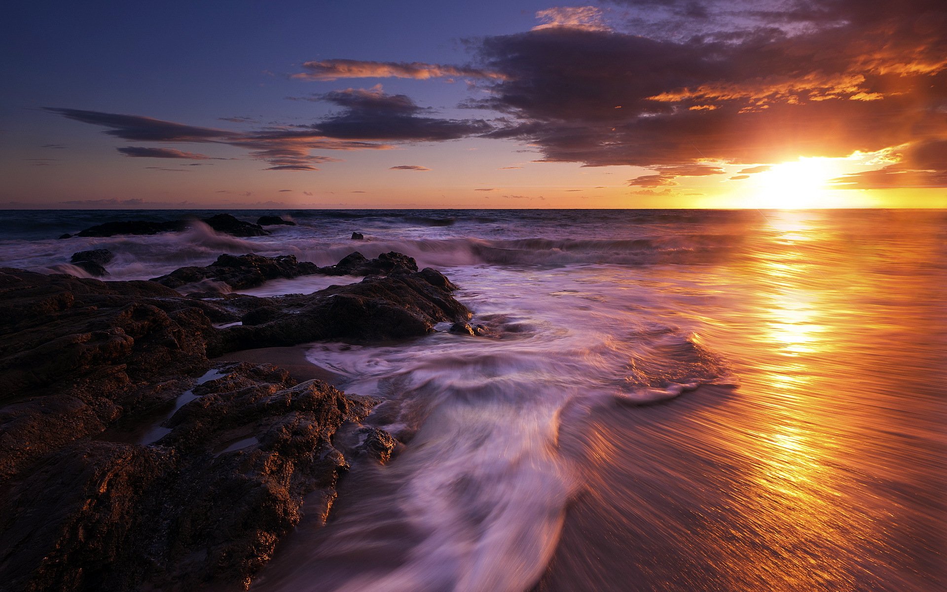 mar puesta de sol paisaje