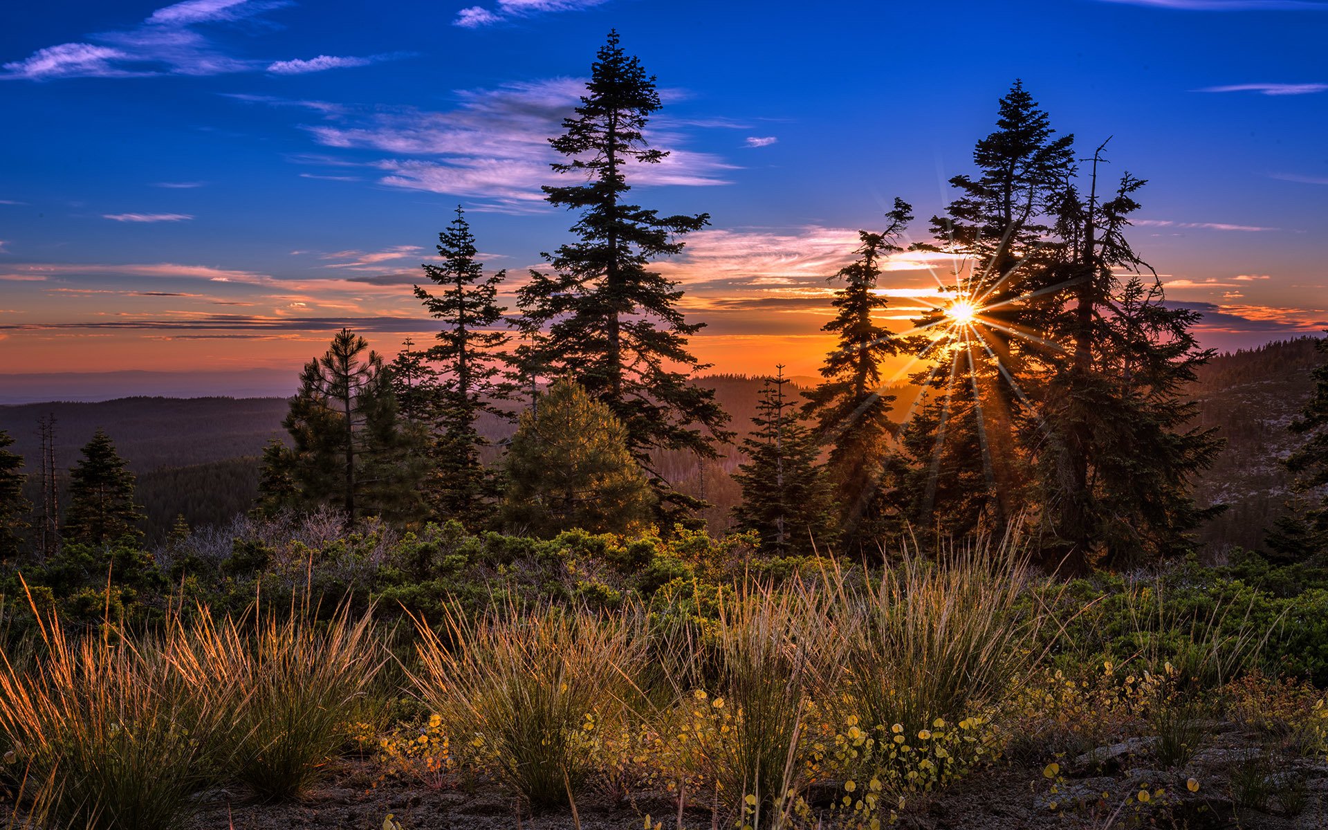 matin montagnes paysage