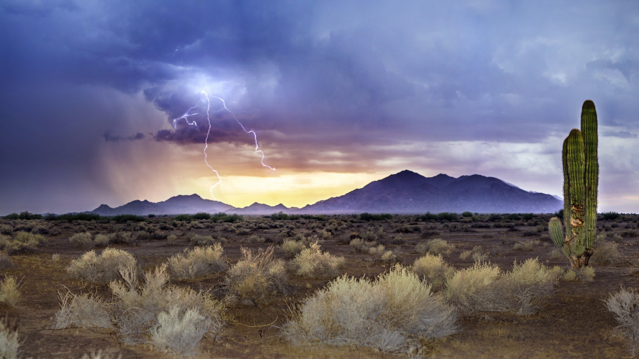 arizona monsoon sunset lightning sandstorm