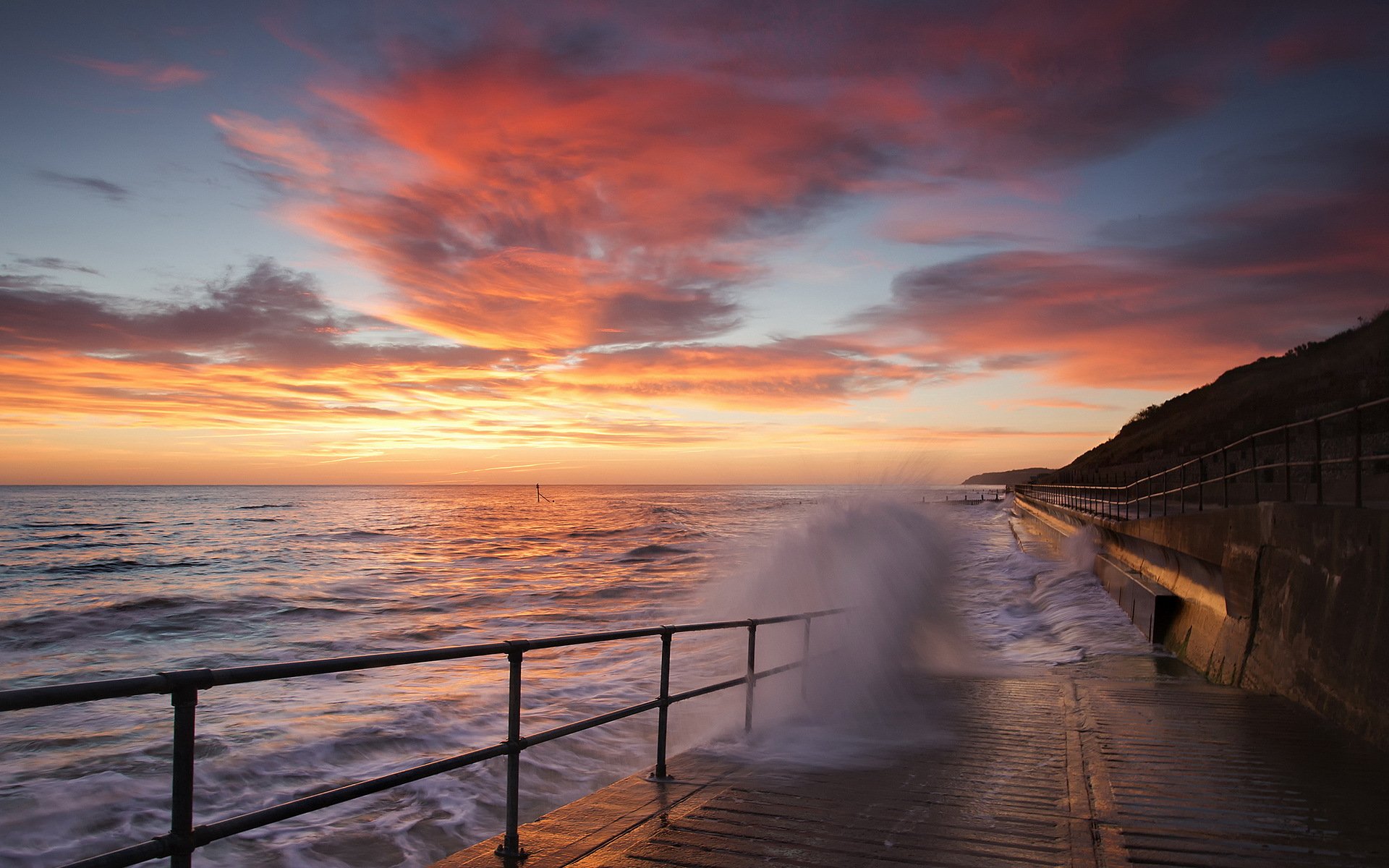 puesta de sol mar paisaje