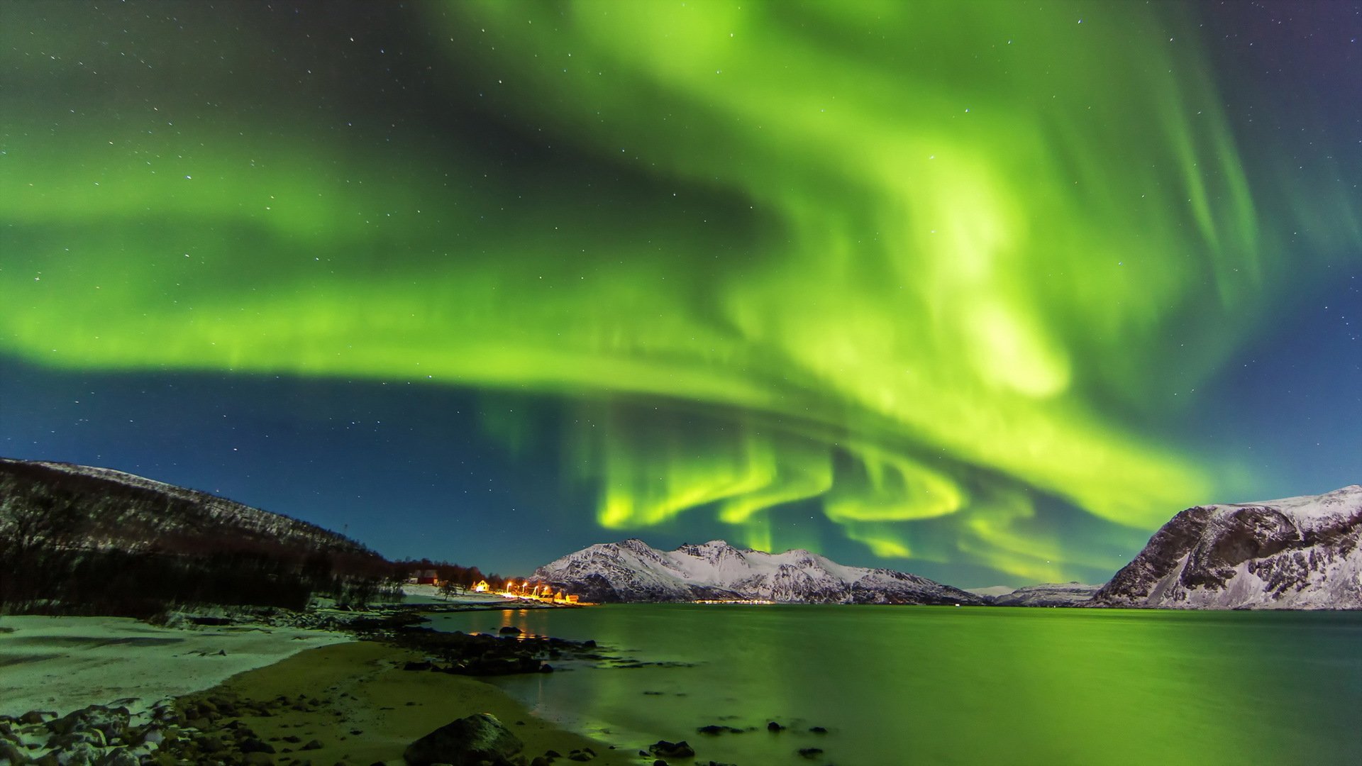 aurora boreale natura paesaggio notte