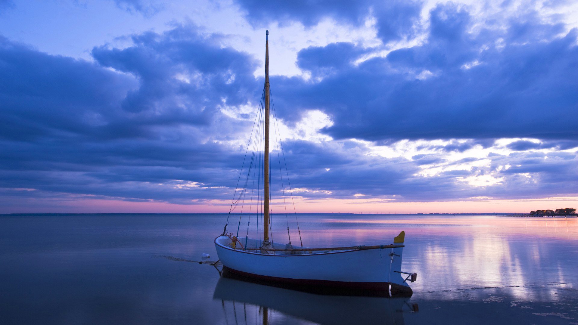 ciel nuages coucher de soleil mer bateau nature soir