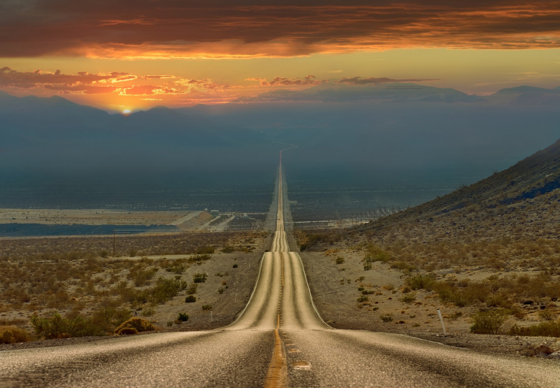 usa staat kalifornien death valley himmel abend wüste straße