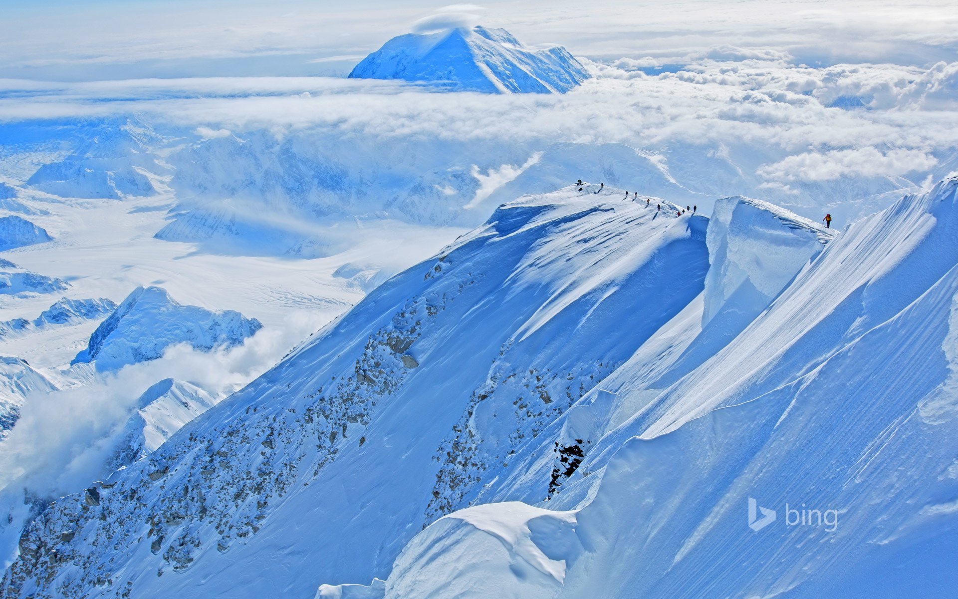 parco nazionale di denali alaska stati uniti monte mckinley neve alpinisti