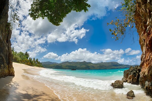 Wild beach and sand on the coast