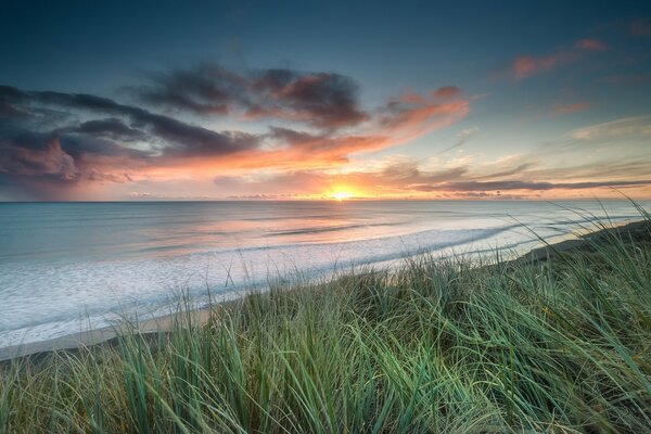 Sunset by the river in New Zealand