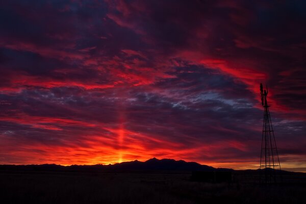 Matin dans les tons rouges de Santa Cruz en Californie