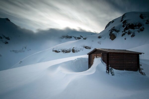 Haus Schnee Landschaft Berge