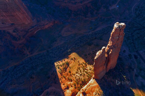 A rock in the Arizona mountains. top view
