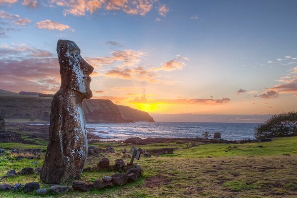 Rapa nui sur l île de Pâques