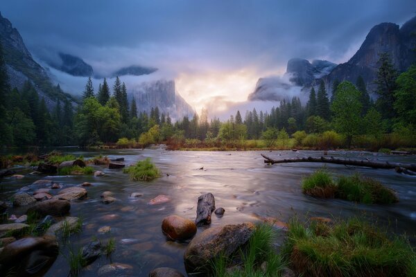Parque nacional de California Yosemite en primavera