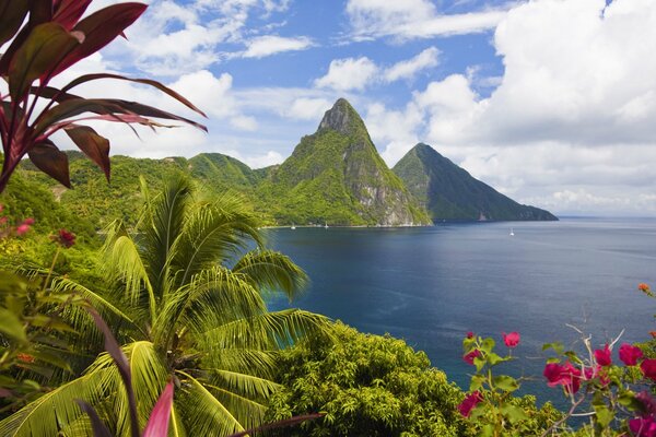 Enormi montagne nelle isole dei Caraibi