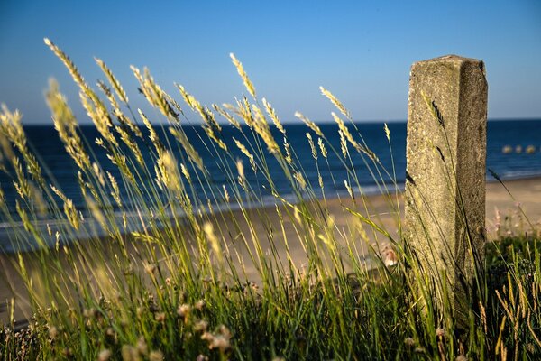 Bellissimo paesaggio marino sulla spiaggia