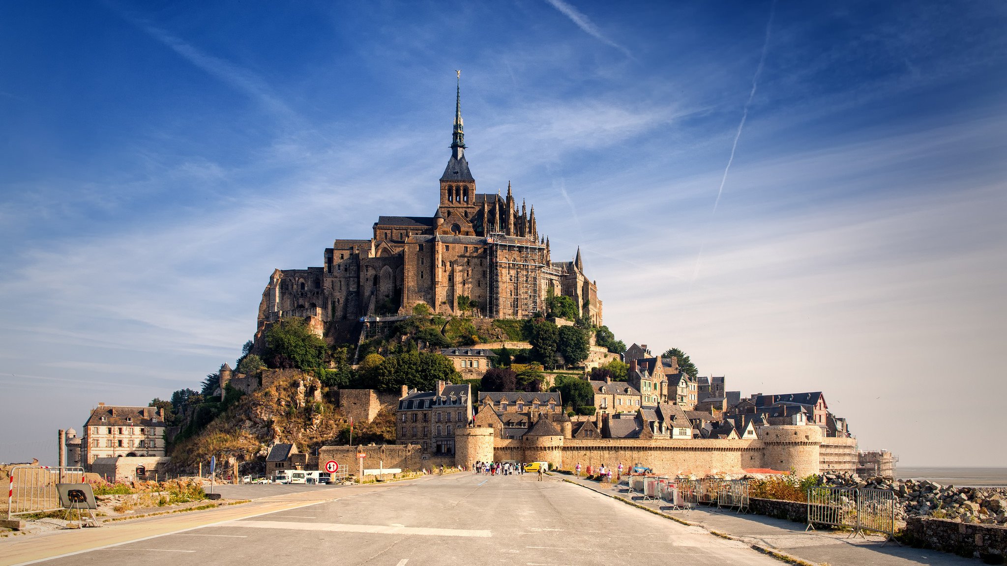 frankreich normandie schloss mont-saint-michel himmel