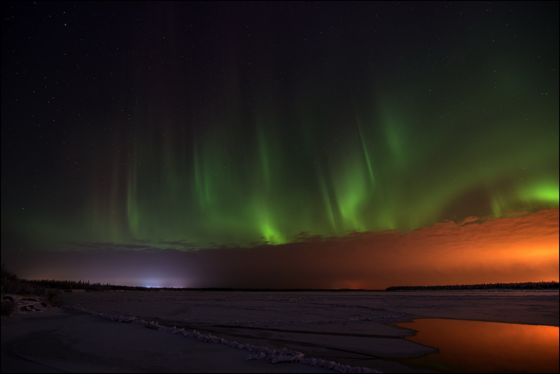 noche resplandor paisaje