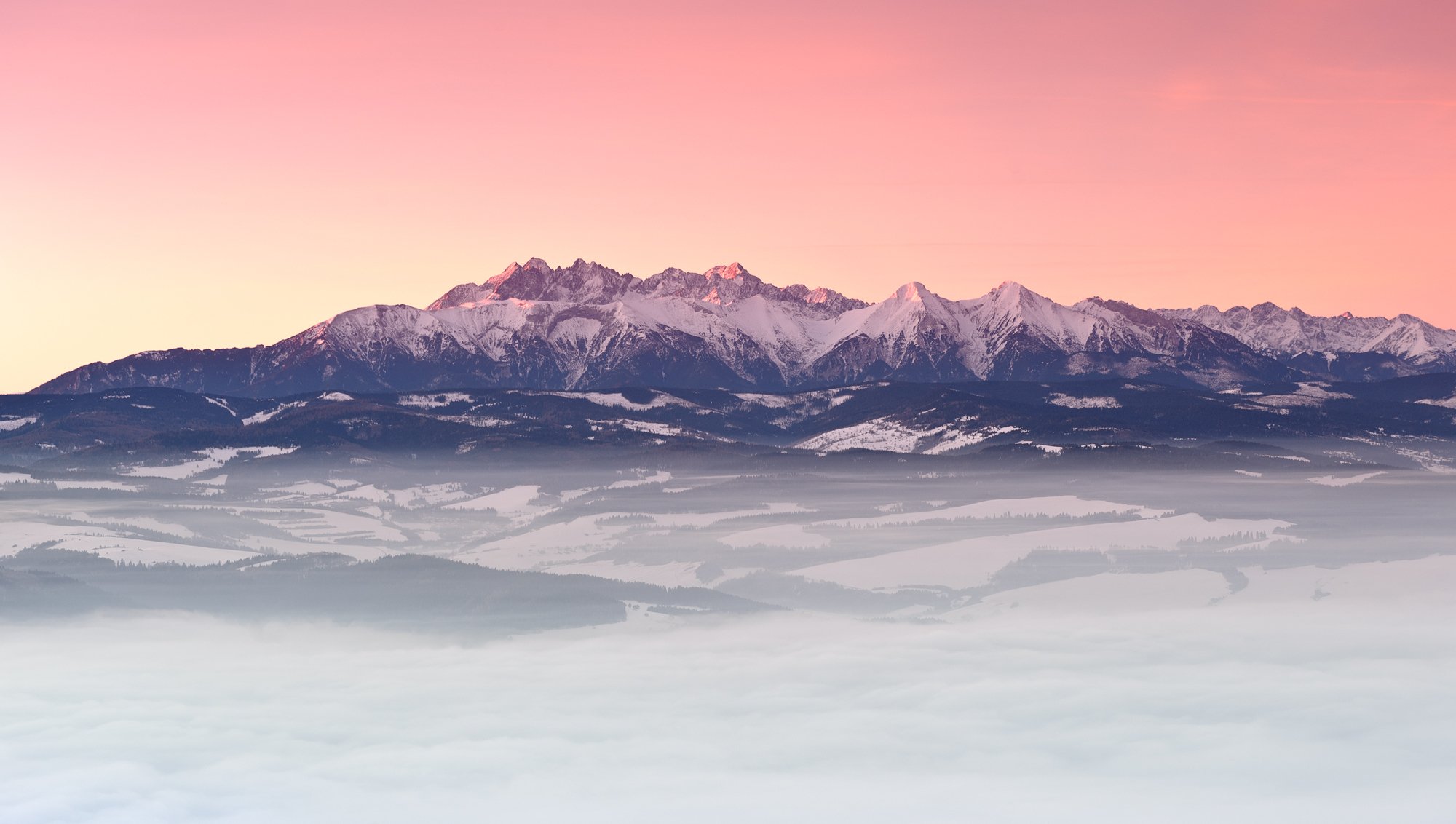 montañas cárpatos tatras invierno enero mañana