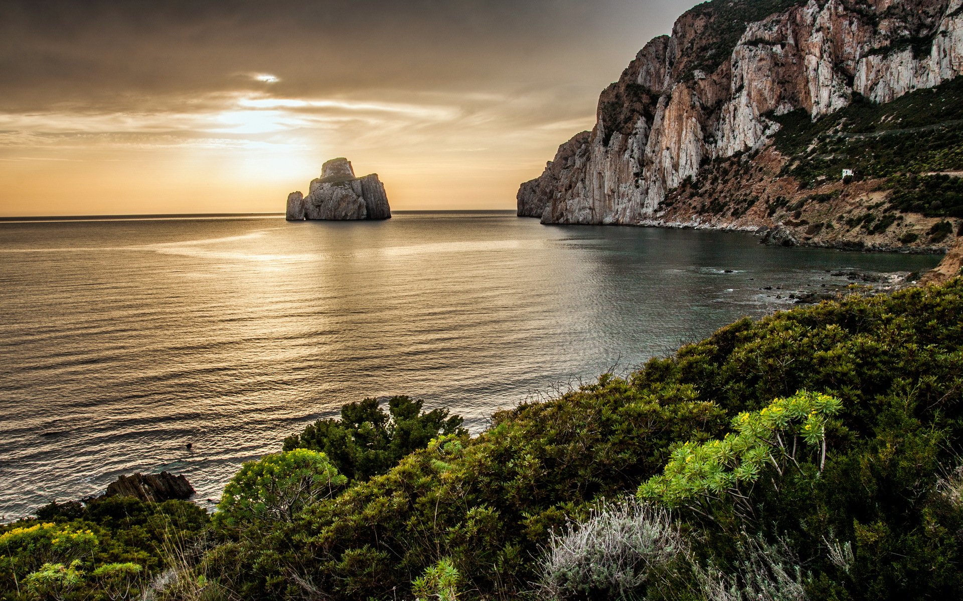 coucher de soleil mer paysage