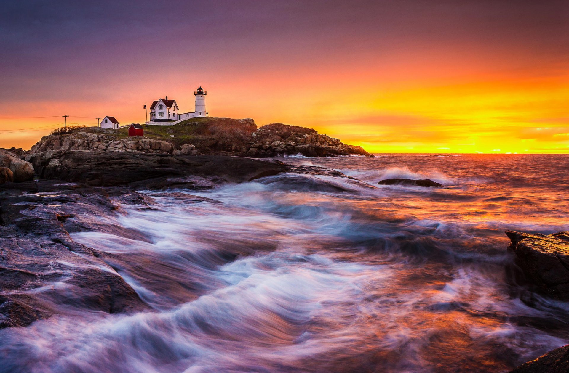 faro edificio paisaje amanecer rocas mar