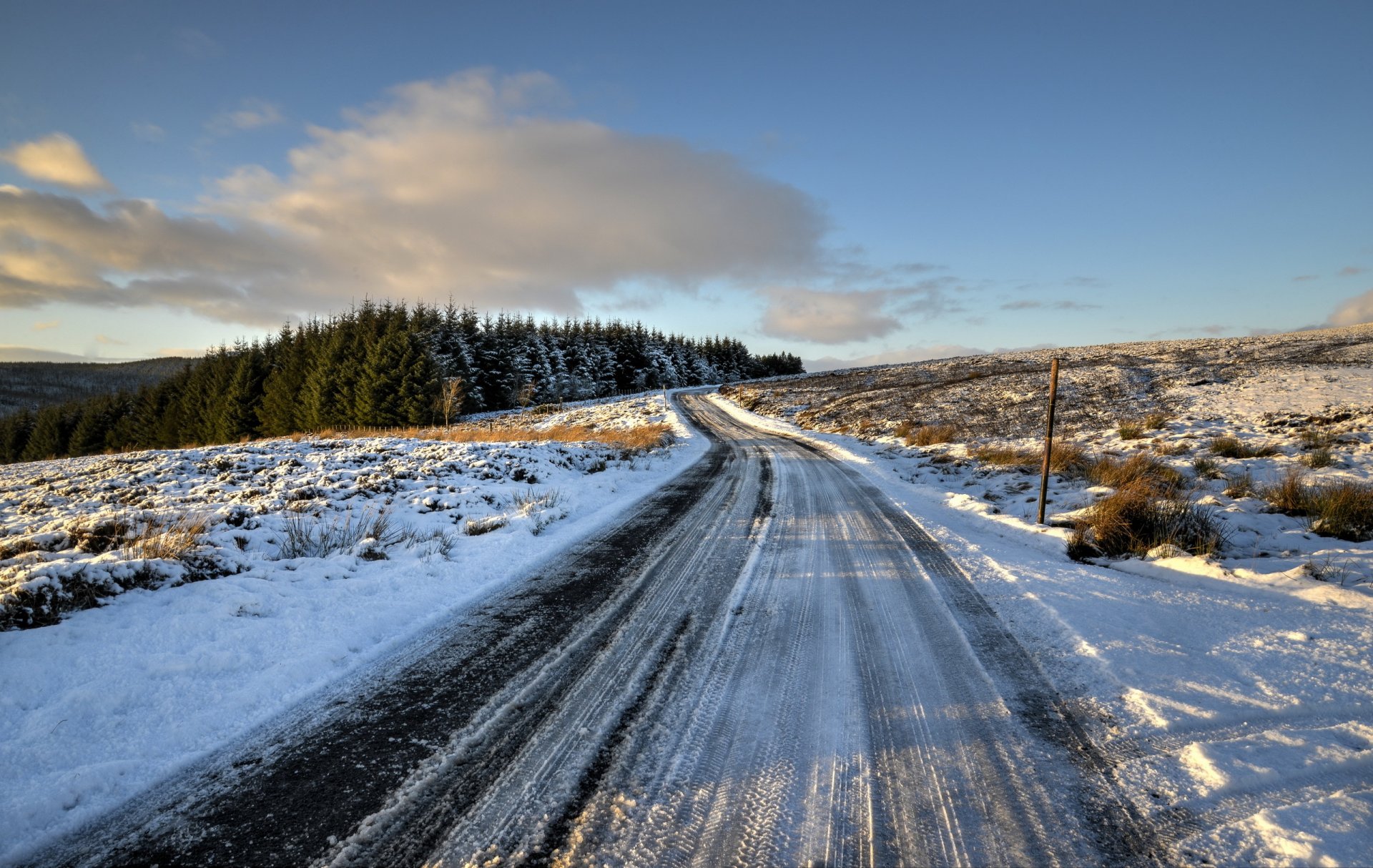 invierno carretera nieve