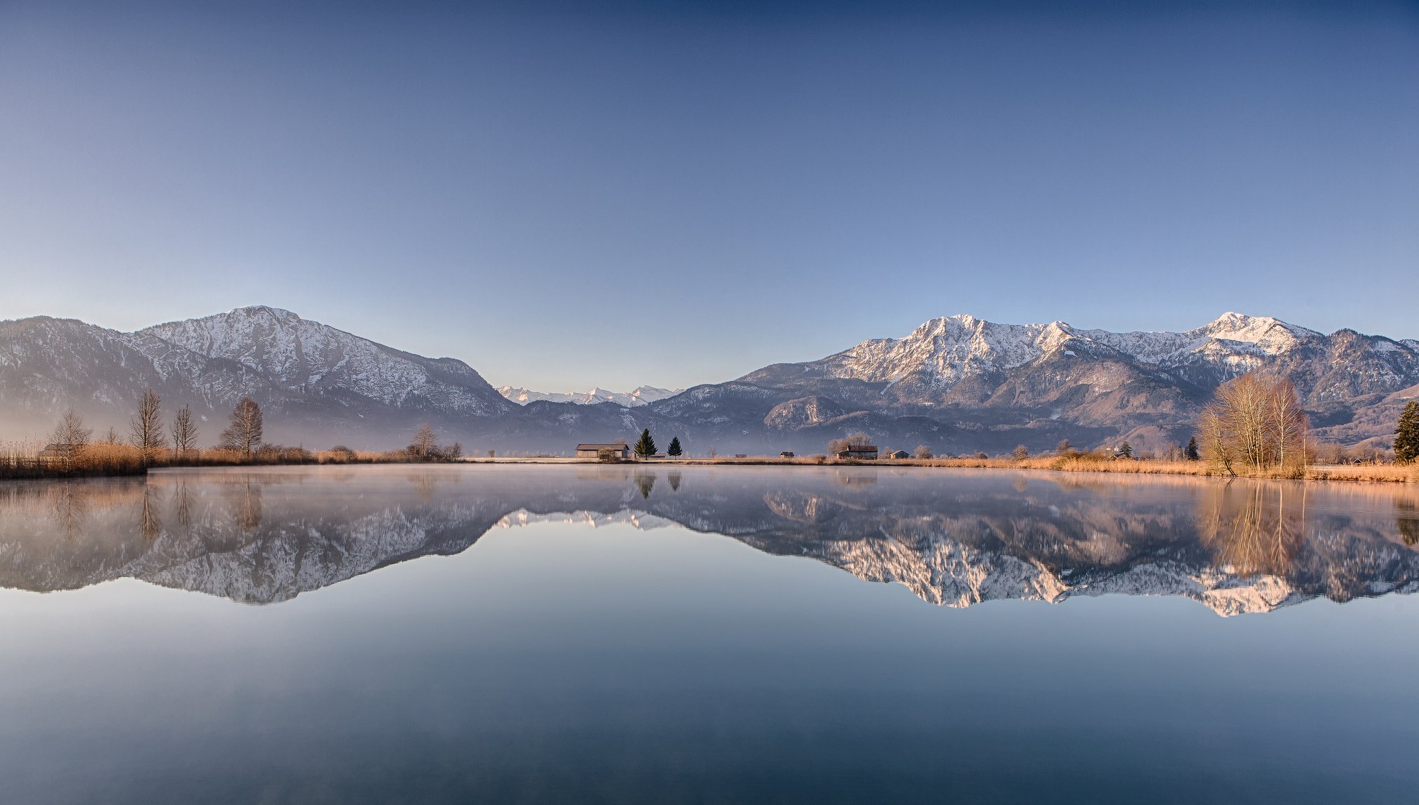 germania baviera cielo montagne mattina lago alberi casa