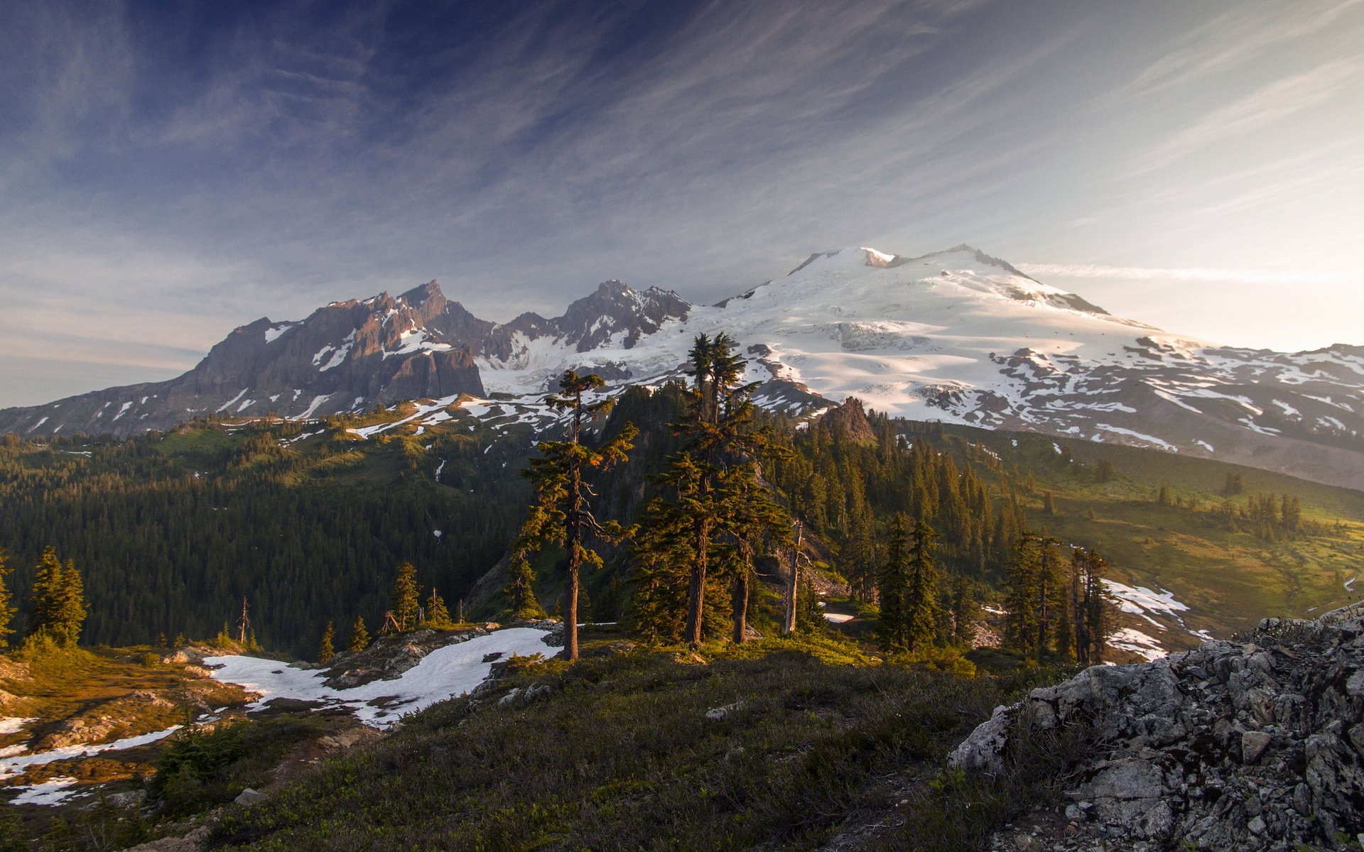 mount baker rano światło