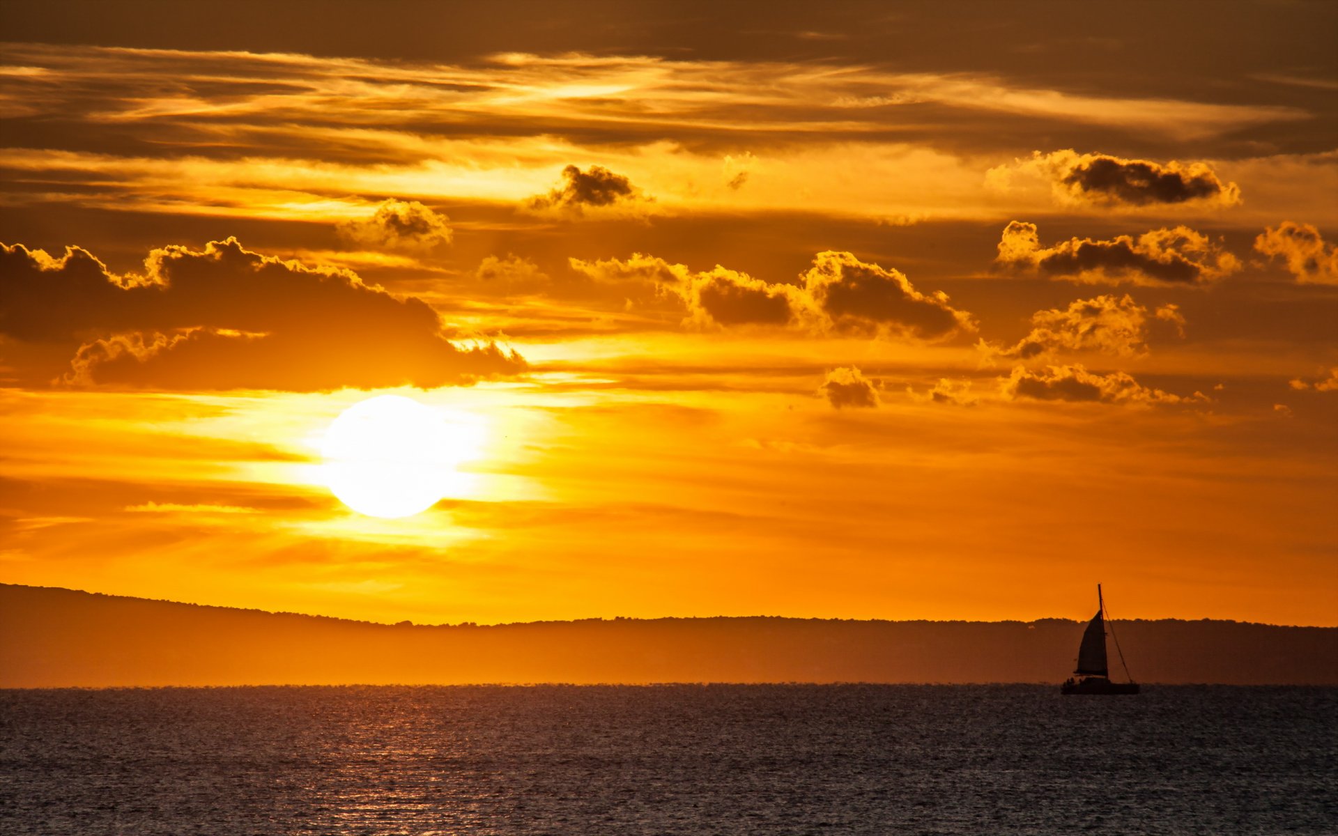 unset lake boat landscape