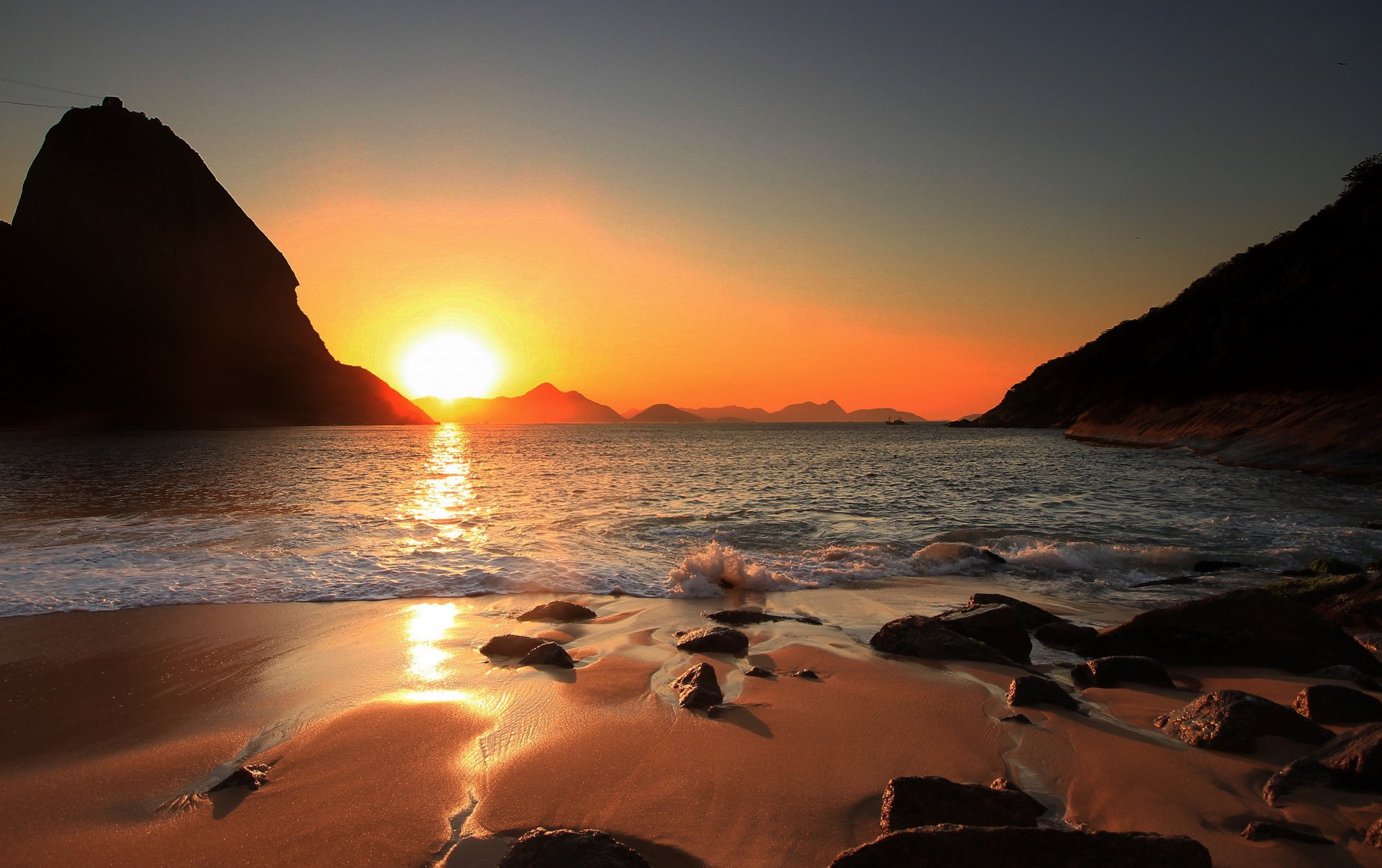 brazil rio de janeiro rio de janeiro beach rocks sun