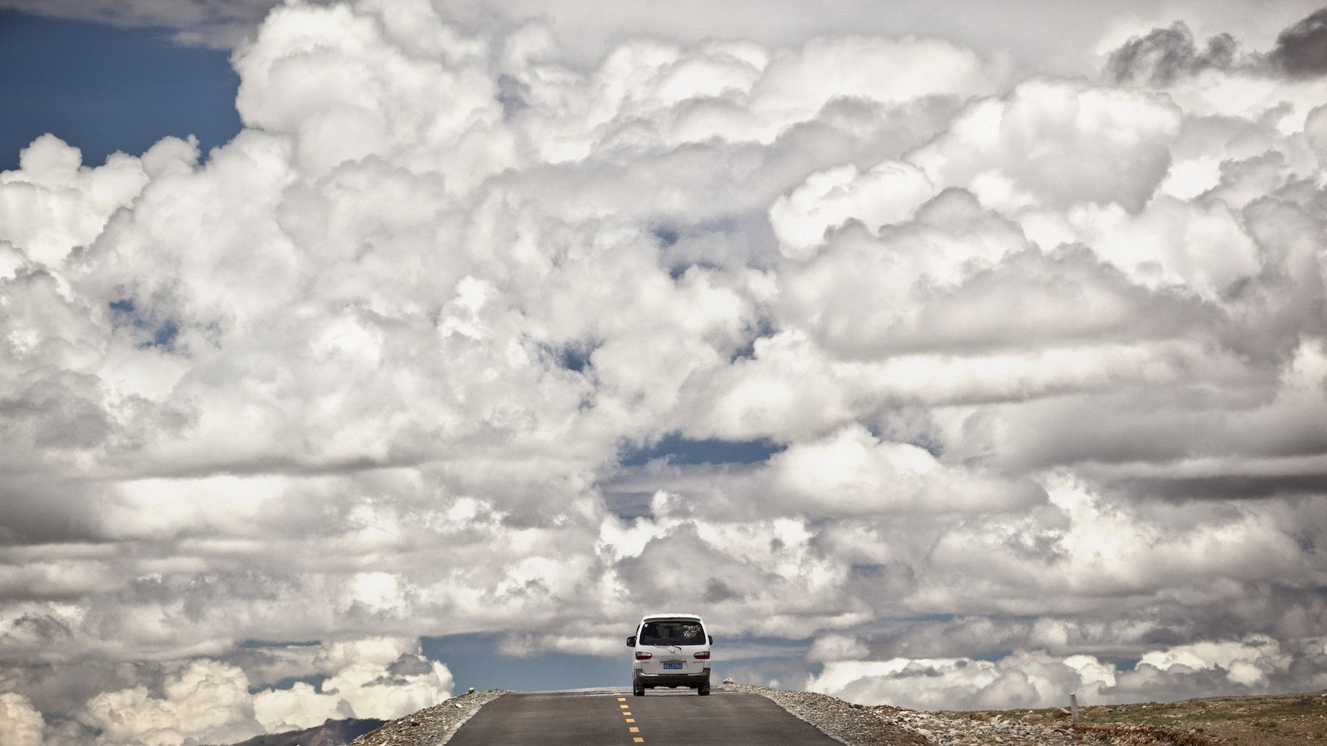 strada auto cielo paesaggio