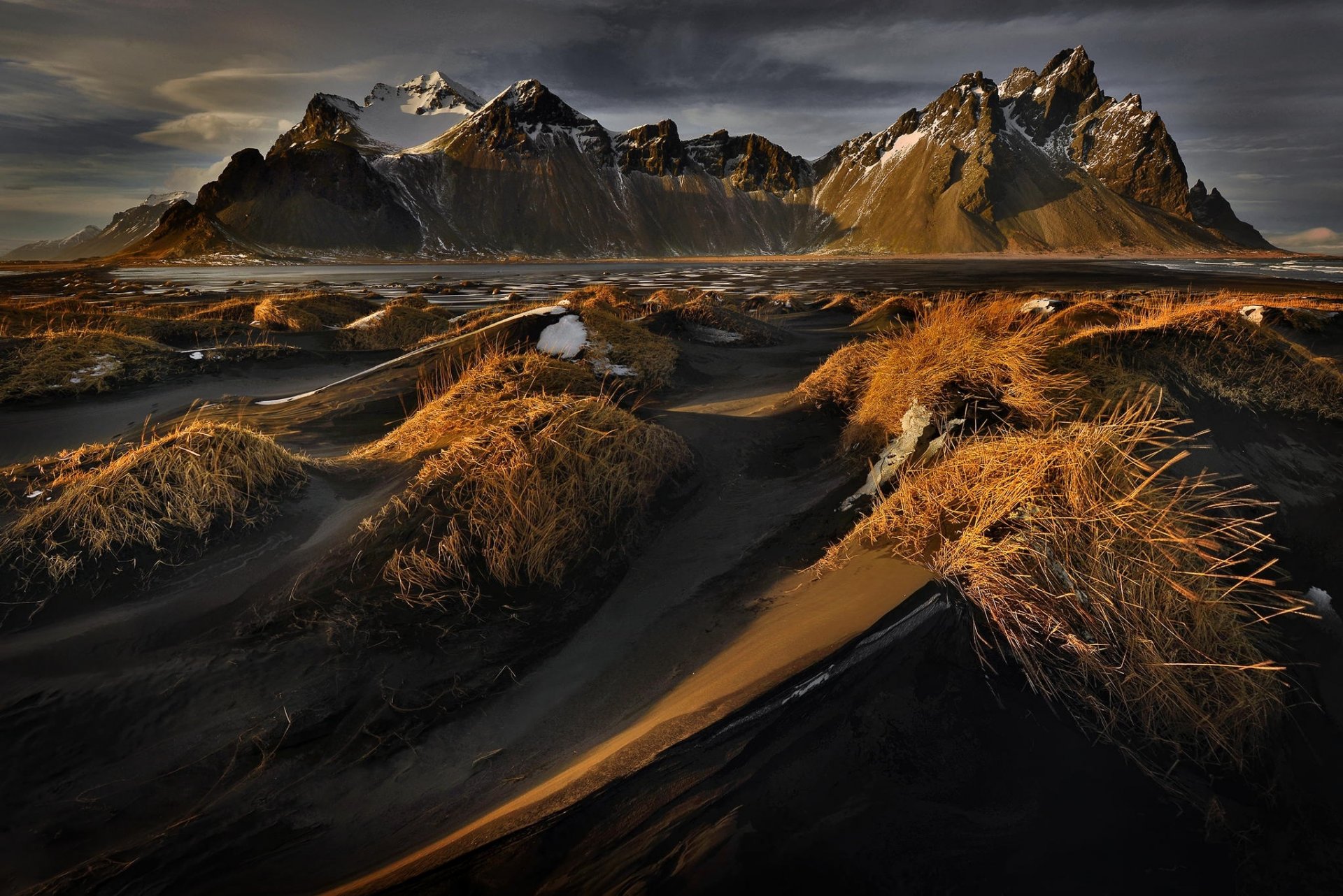 горы пейзаж исландия стокснес vestrahorn гора