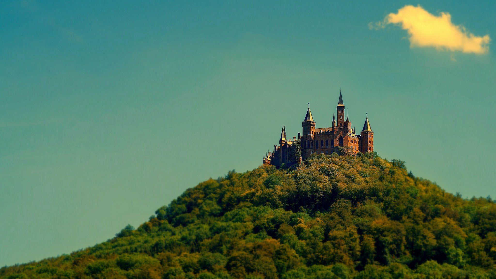 alemania castillo de hohenzollern cielo montaña bosque árboles pared torre