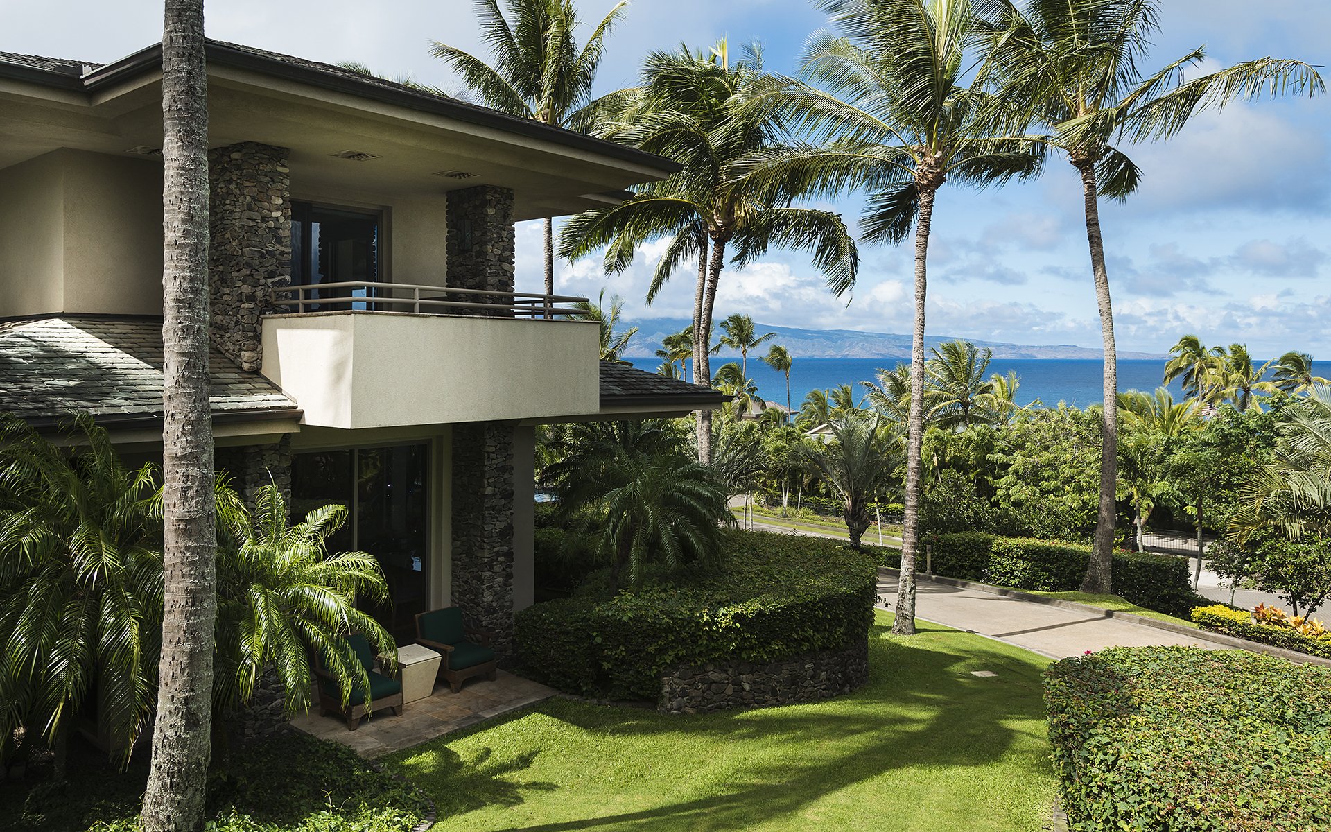 maui hawaje prestiżowy dom palm ocean spokojny ogród