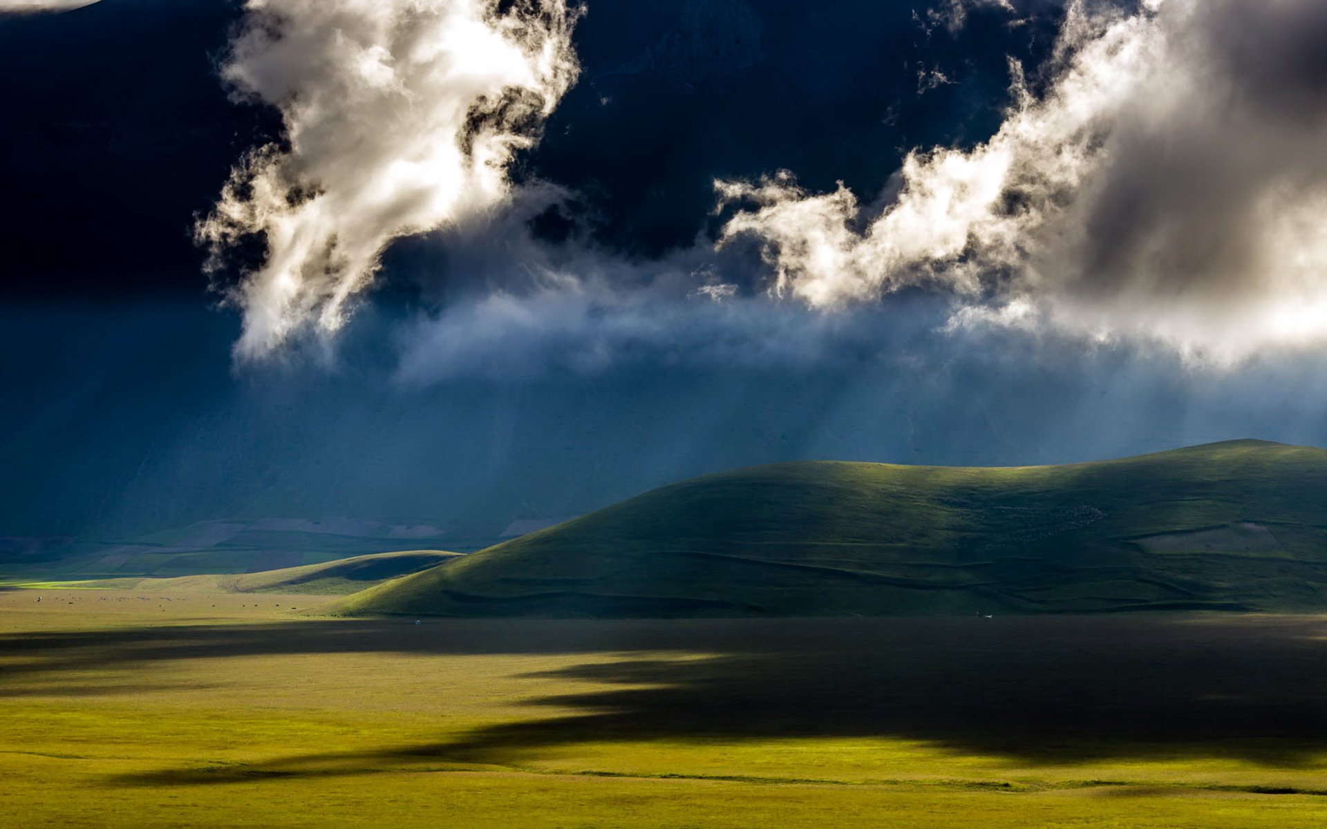 the field sky clouds nature landscape