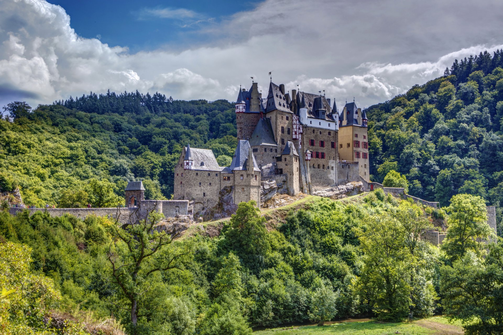 eltz castle castle eltz germany mountain forest tree