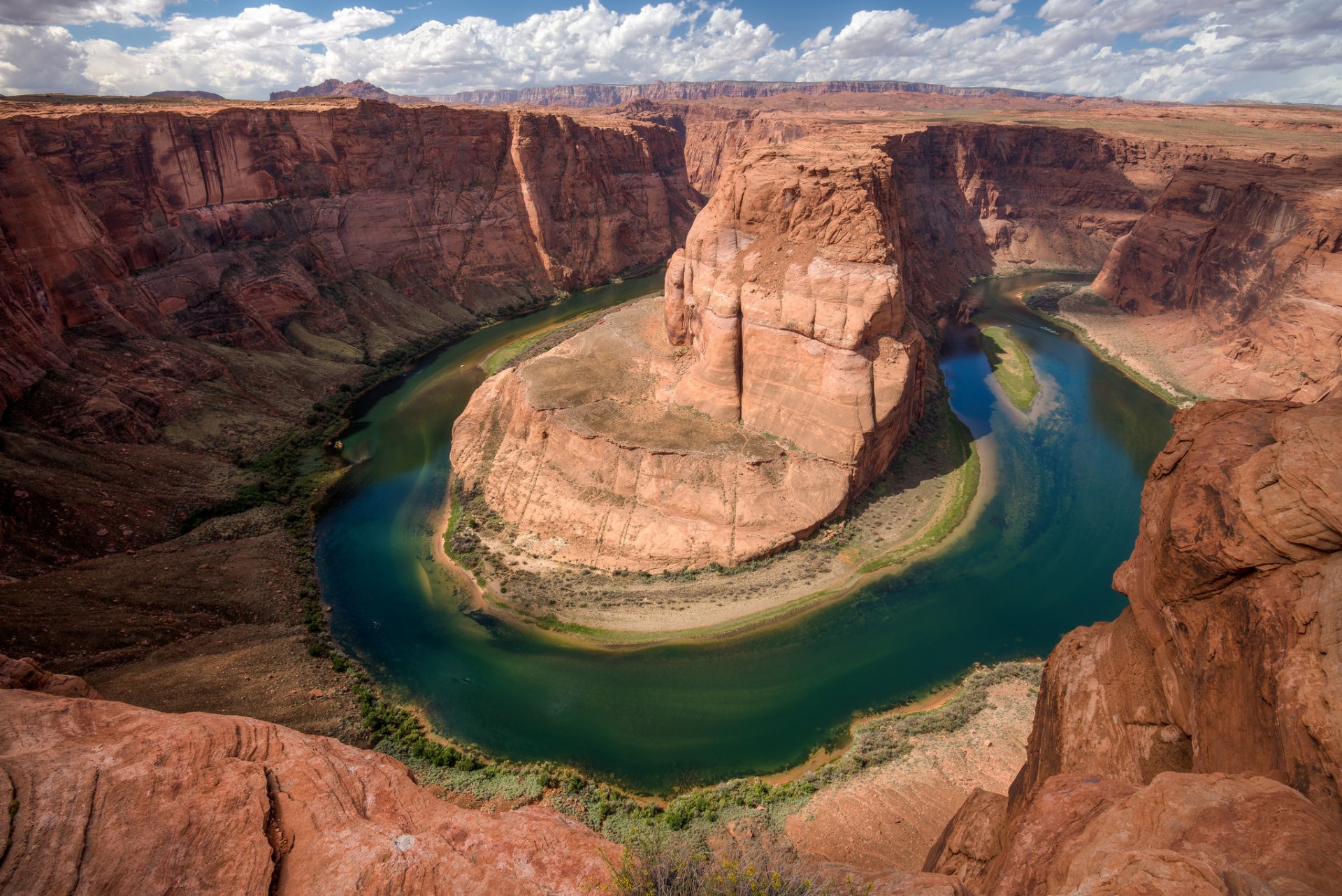 stati uniti arizona meandro ferro di cavallo curva a ferro di cavallo curva liscia del letto del fiume colorado glen canyon