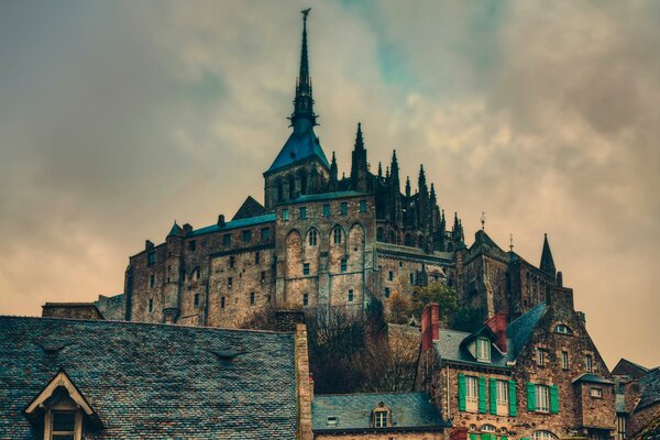 La estética del castillo en Mont-Saint-mtchel en Francia