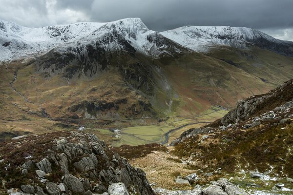 On a high mountain range