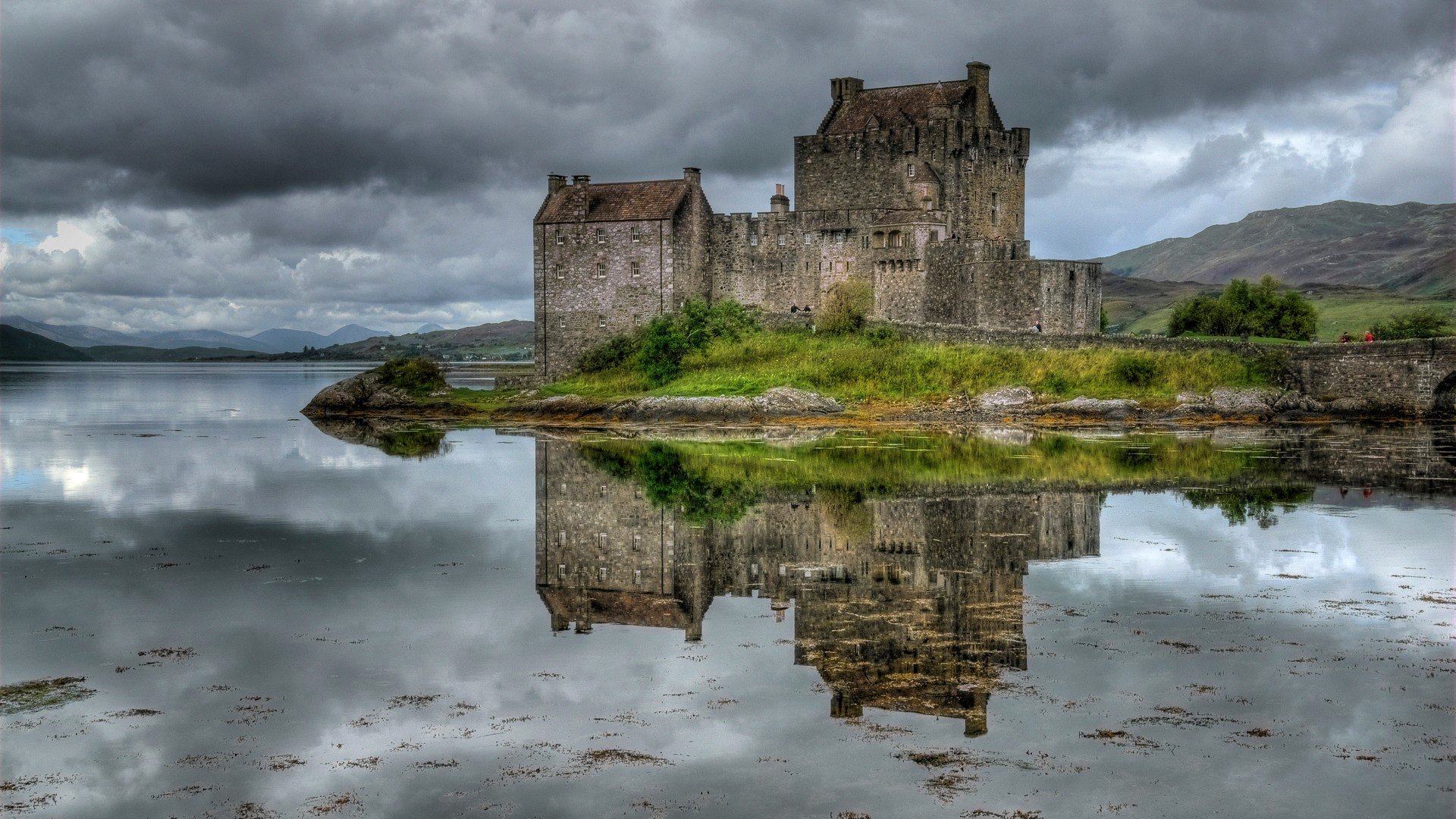 écosse ciel nuages lac château forteresse tour