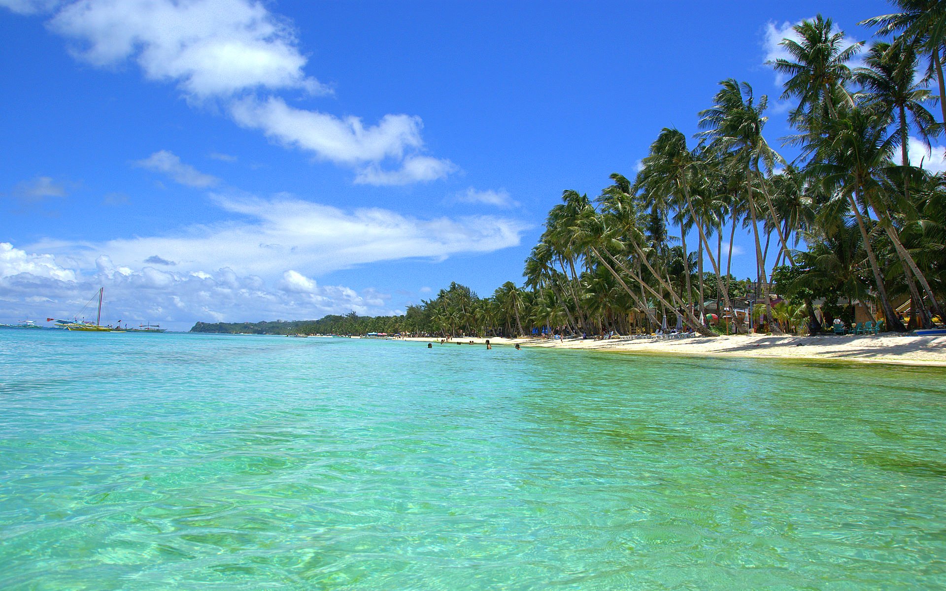 maldive tropici cielo mare costa palme nave yacht