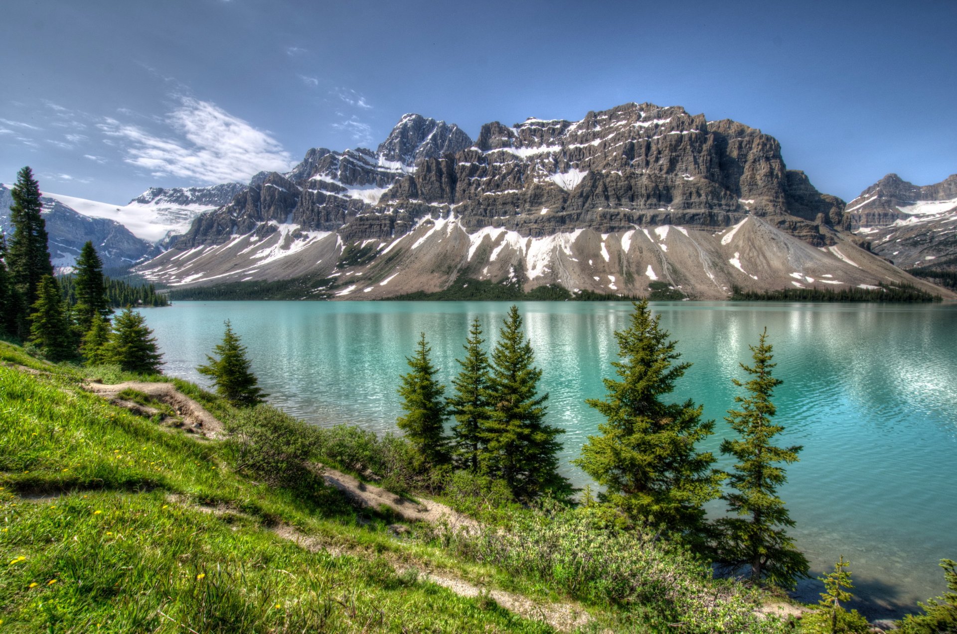 lac montagnes usa parc paysage banff nature